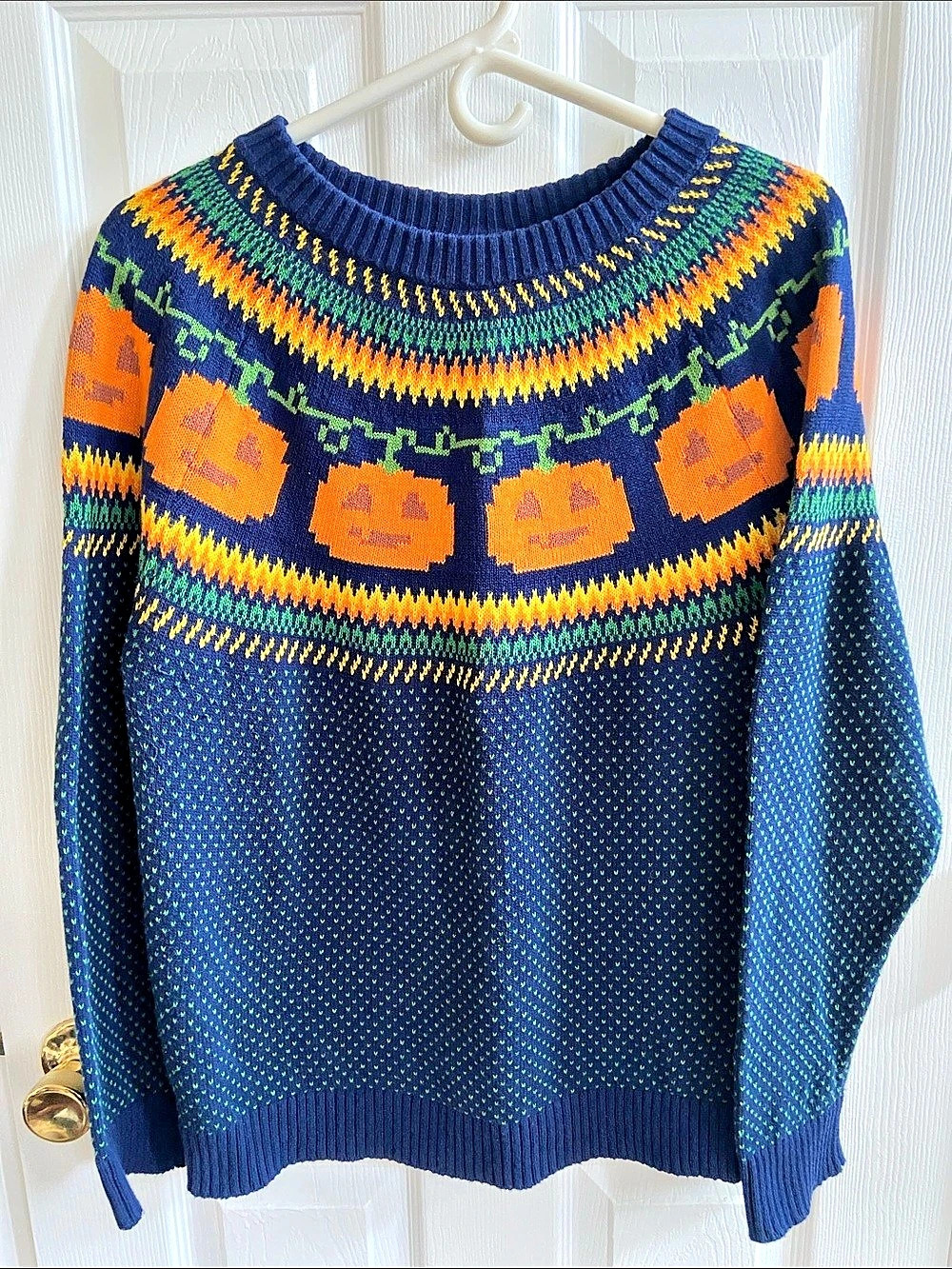 ModCloth Give 'Em Pumpkin To Talk About Fair Isle Sweater XL